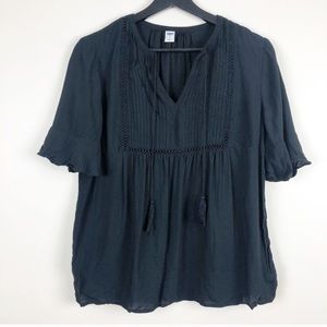 Old Navy Black Top with Bell Sleeves